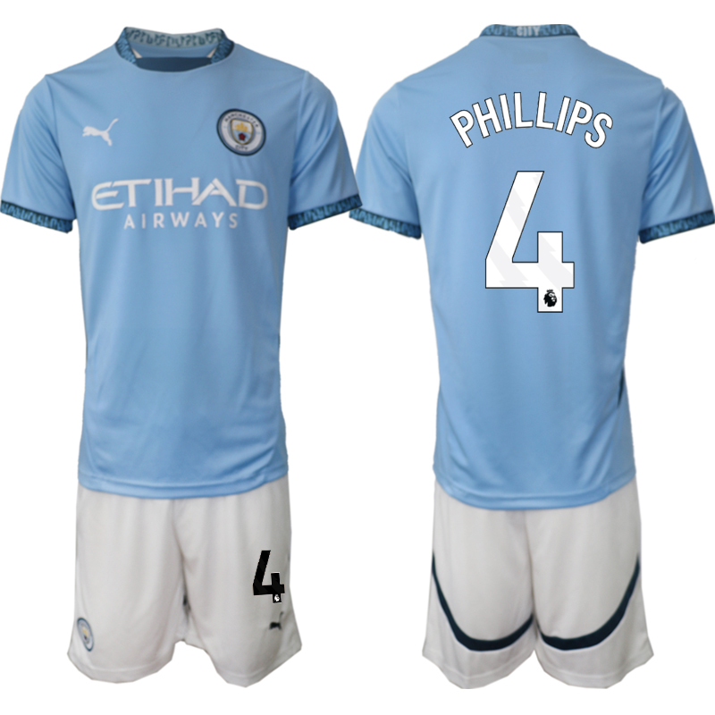 Men 2024-2025 Club Manchester City home blue #4 Soccer Jersey->manchester city jersey->Soccer Club Jersey